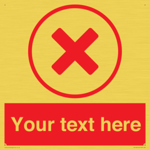 Custom red background, red cross in circle sign